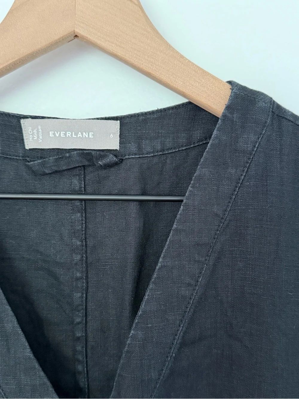 Everlane Black Linen Jumpsuit 6